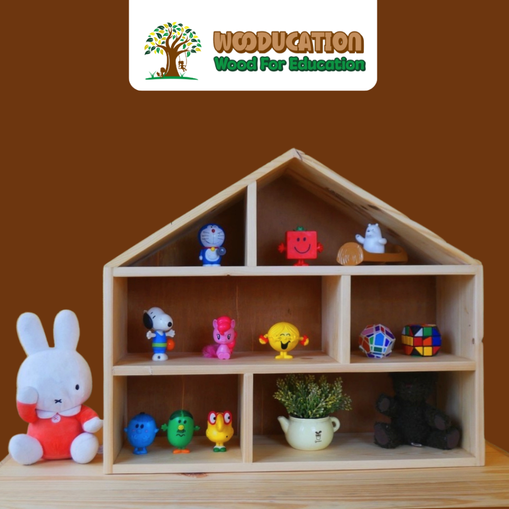 Rak Mainan Montessori Bentuk Rumah by Wooducation