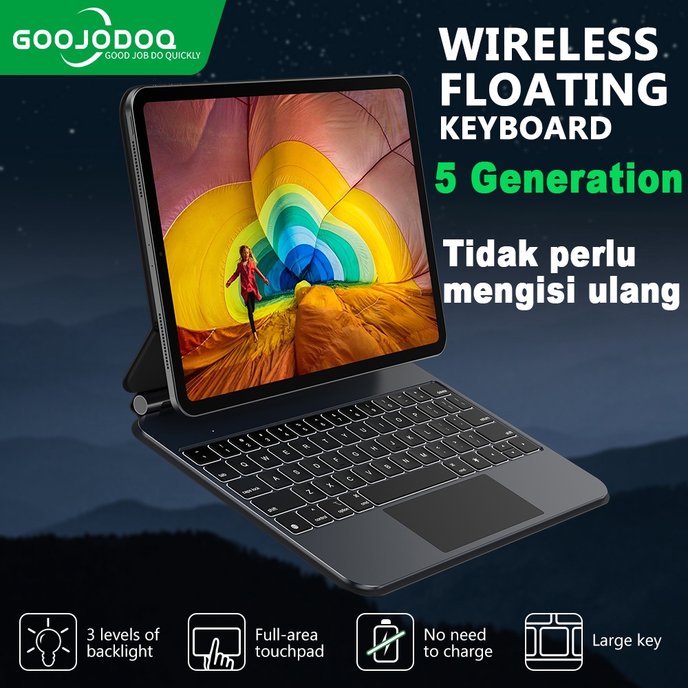 Goojodoq 5th Gen Wireless Magic keyboard Case for ipad pro 11 air 4/5  iPad Pro 11 2024 smart wirele