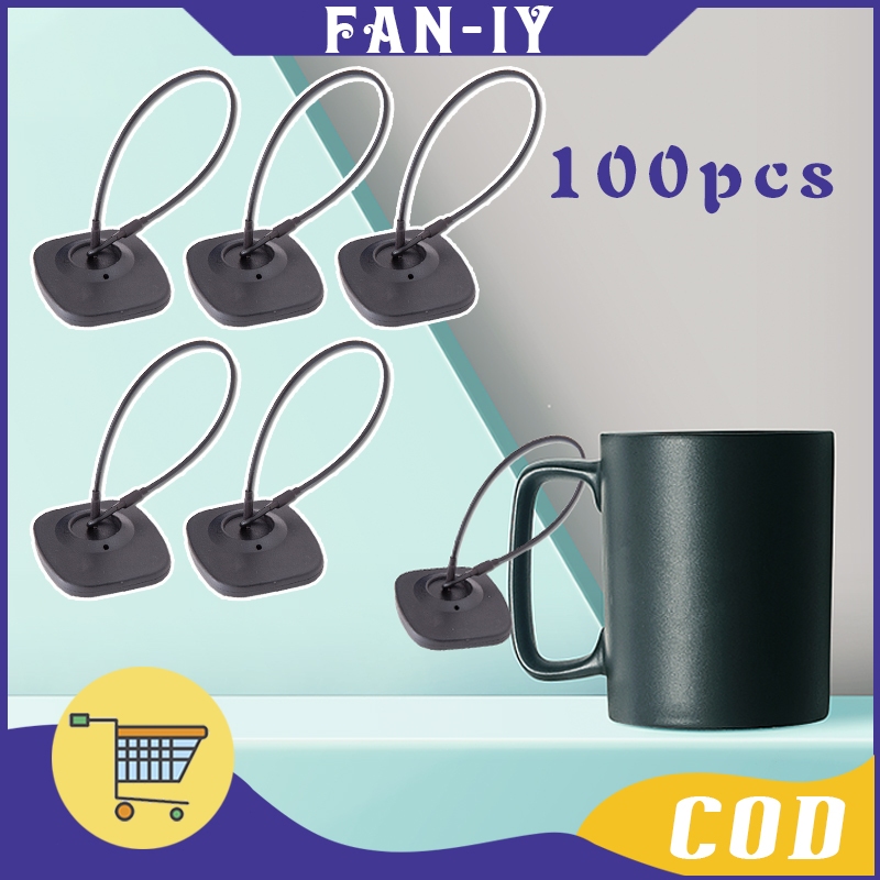 100 Pcs Sensor Tag Dengan Tali Kunci Anti Pencurian RF Pakaian Sensor Baju Anti Maling