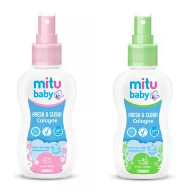 Mitu Cologne Parfum Bayi Spray Fresh Green Sweet pink 100ml / 50ml Bath Sabun Mandi Refill 400ml Powder Bedak Tabur Floral Clssic 100gr+50gr / 200gr+50gr