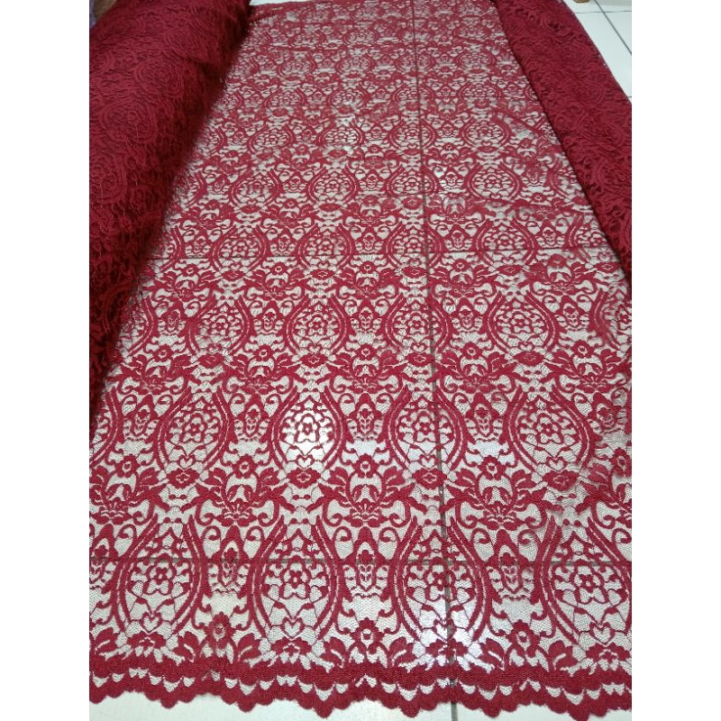 Bahan / Kain Brokat Katun Lembut & Jatuh Bordir Tebal