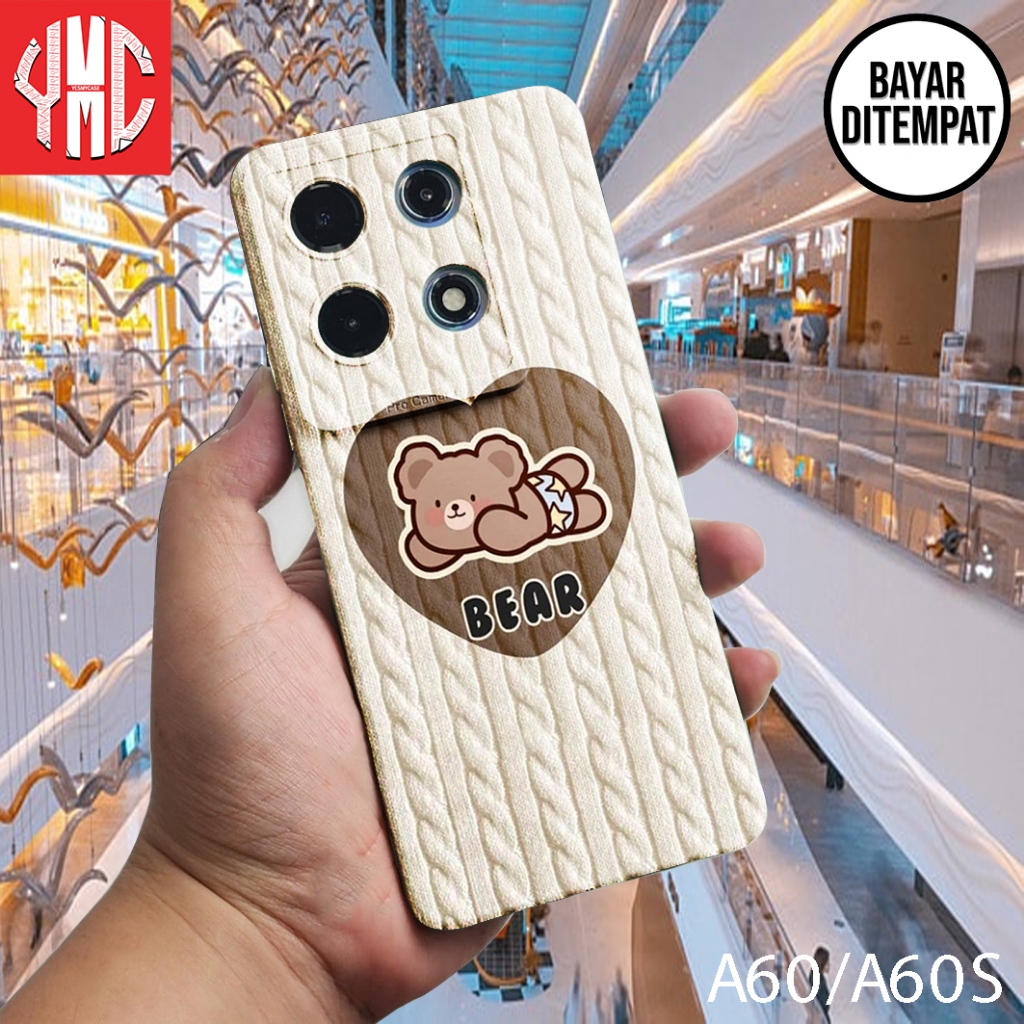 RN CASE FOR ITEL A60 / A60S GAMBAR BEAR SOFTCASE PROTEC CAMERA CASING PONSEL CASE HP YMC OFFICIAL
