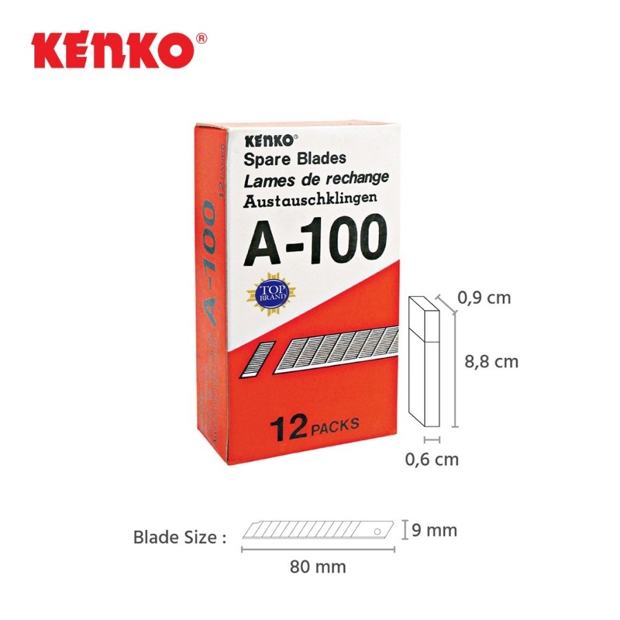 

KENKO ISI CUTTER BLADE A 100 REFILL PISAU KATER KECIL CUTER A100