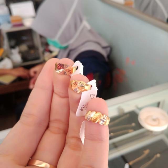 Cincin Bayi Permata Satu Emas Asli Kadar 375 /Cincin Anak /Kado Anak