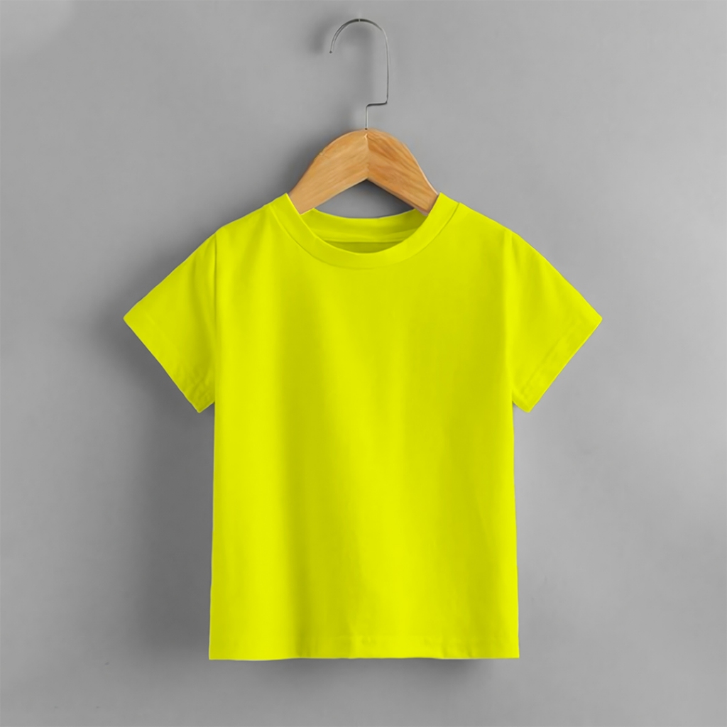 Baju Kaos Anak Usia 1 - 10 Tahun Warna Kuning / Kaos Atasan Anak Kuning Polos