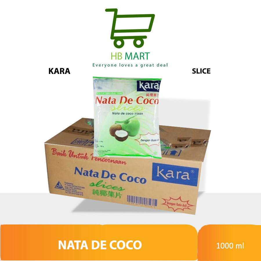 

KHUSUS OJOL Sari Kelapa Nata De Coco Kara Slice Irisan Dus Isi 6 Pack