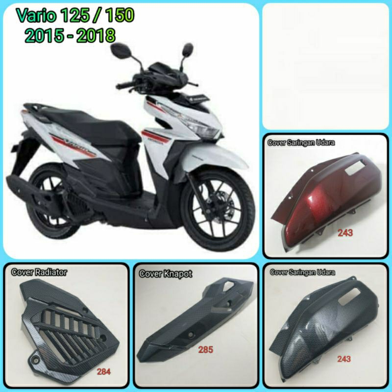 Cover Fullset VARIO 125/150 (2015 - 2018) CARBON - (Knalpot, Radiator, Tutup Kipas, Air Filter)