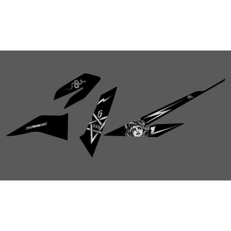 STIKER STRIPING MIO SOUL GT MOTIF MEDUSA STYLE WARNA PUTIH