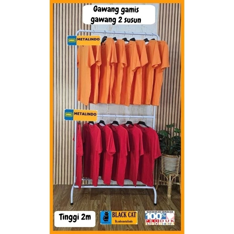 Gawang gantungan baju gamis MBS tinggi 2 m hanger gawang gantungan baju 2 susun