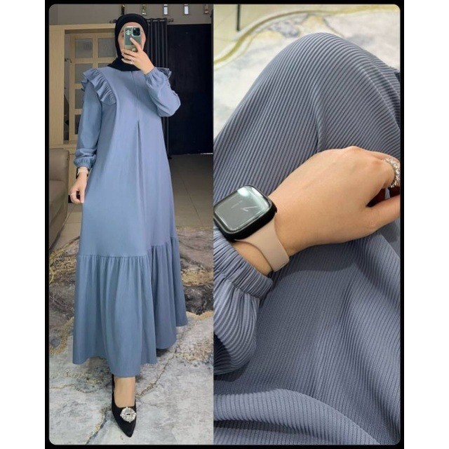 Baju gamis wanita terbaru 2024 model kekinian korean style fashion muslim remaja dewasa ibu-ibu pengajian kondangan terlaris murah bahan adem viral bisa cod maxi dress K6X9