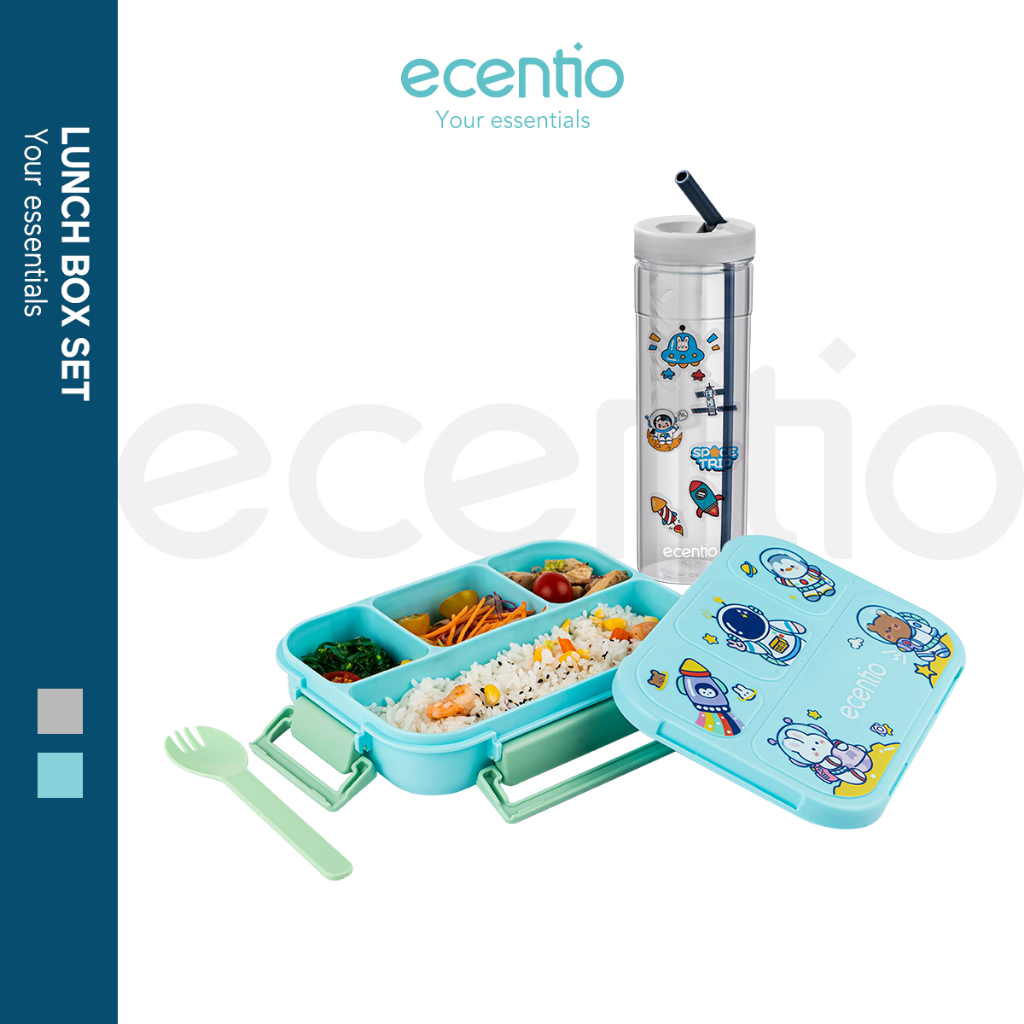 	 【Anti Campur】【Anti tumpah】【Live exclusive】ecentio Lunch Box Tempat Makan Kotak Bekal Bento Anak BPA Free	