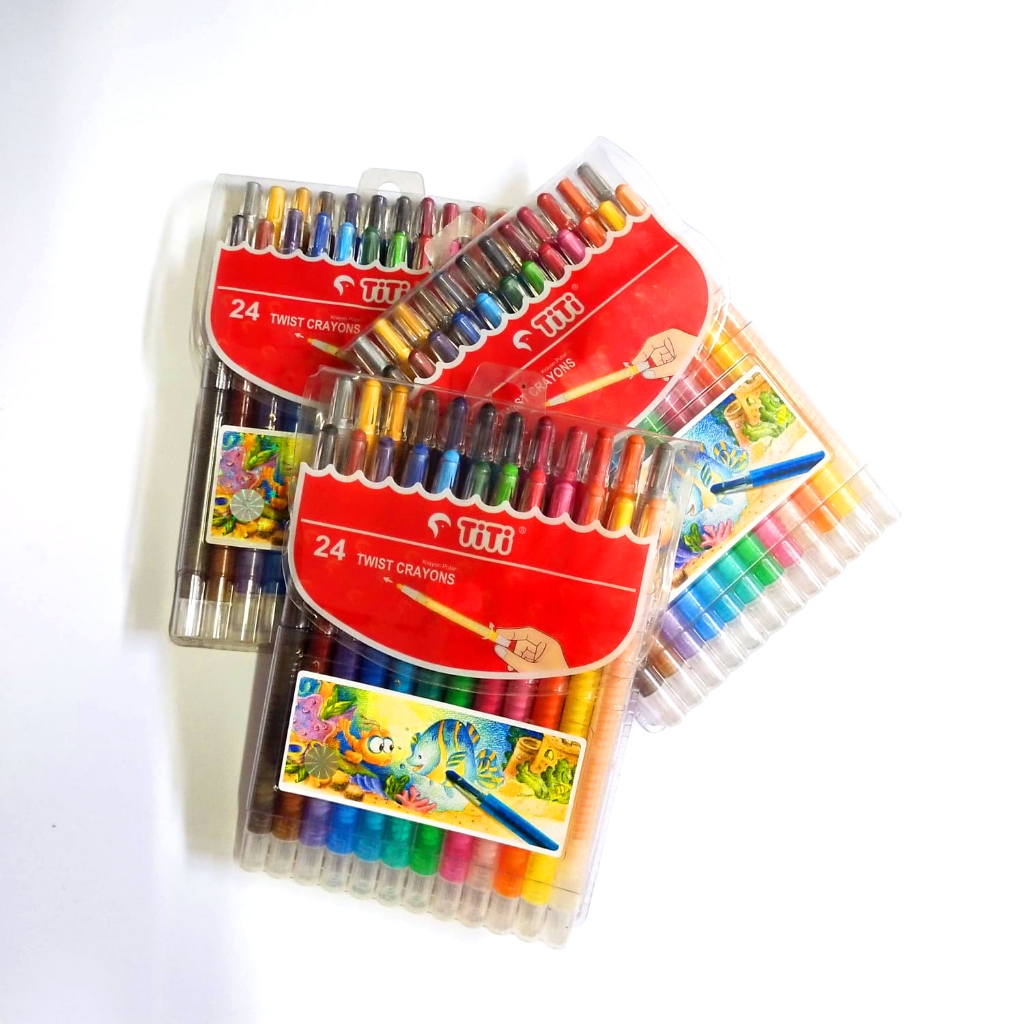 

Crayon Titi Twist 12 & 24 Warna Oil Pastels Krayon Putar
