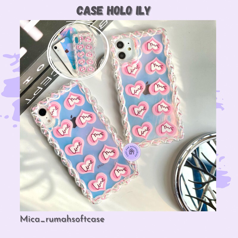 CASE HOLO ILY ROTATION FOR IPHONE 6+/6s+ 7/8 SE 7+/8+ X/XS XR XSMAXAX 11 11 PRO 11 PROMAC 12 12 PROM
