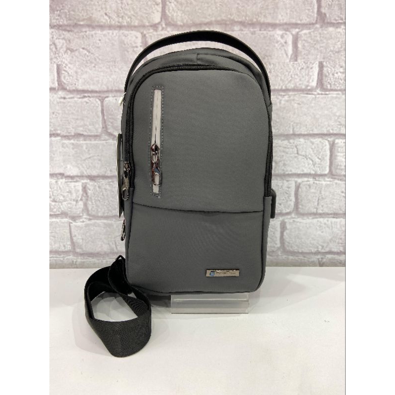 Travel Time Chest Bag 366CT Tas Selempang Bahu Pria Bahan Kulit Sintetis