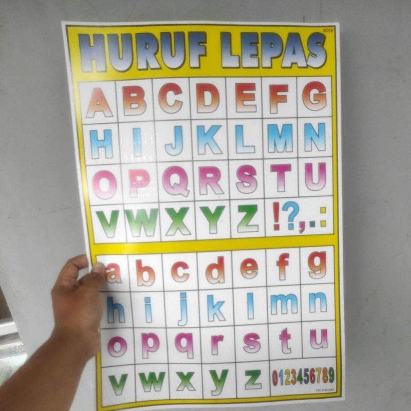 Poster huruf lepas huruf abc murah meriah