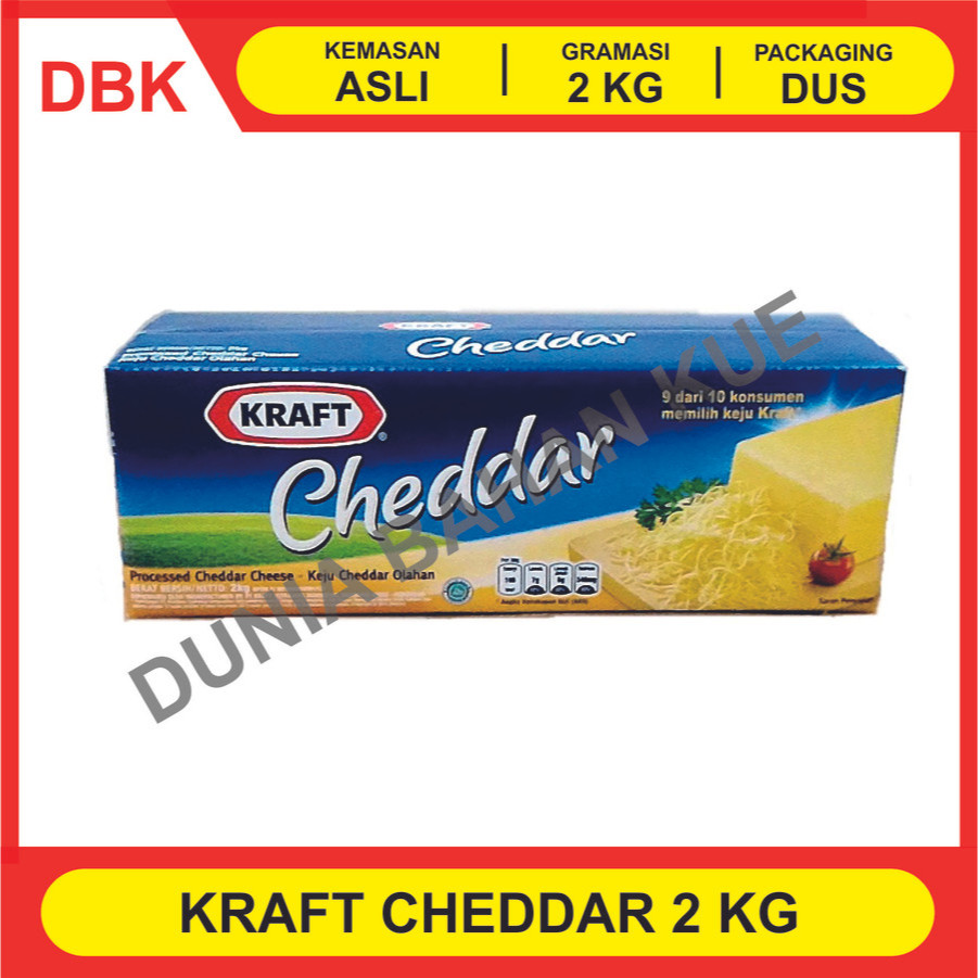 

KEJU KRAFT CHEDDAR 2 KG - 1 DUS 8 PCS / CHEDAR CHEESE KRAFT