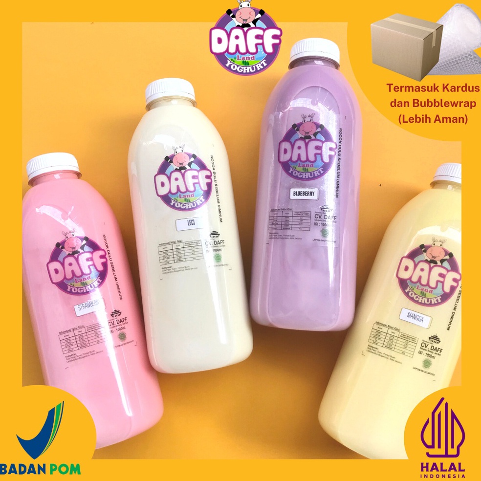 

[PRODUK NCBWW49] (BPOM) PREMIUM YOGURT THICK 1 LITER BOTOL | DAFF YOGHURT | YOGURT HOMEMADE 40