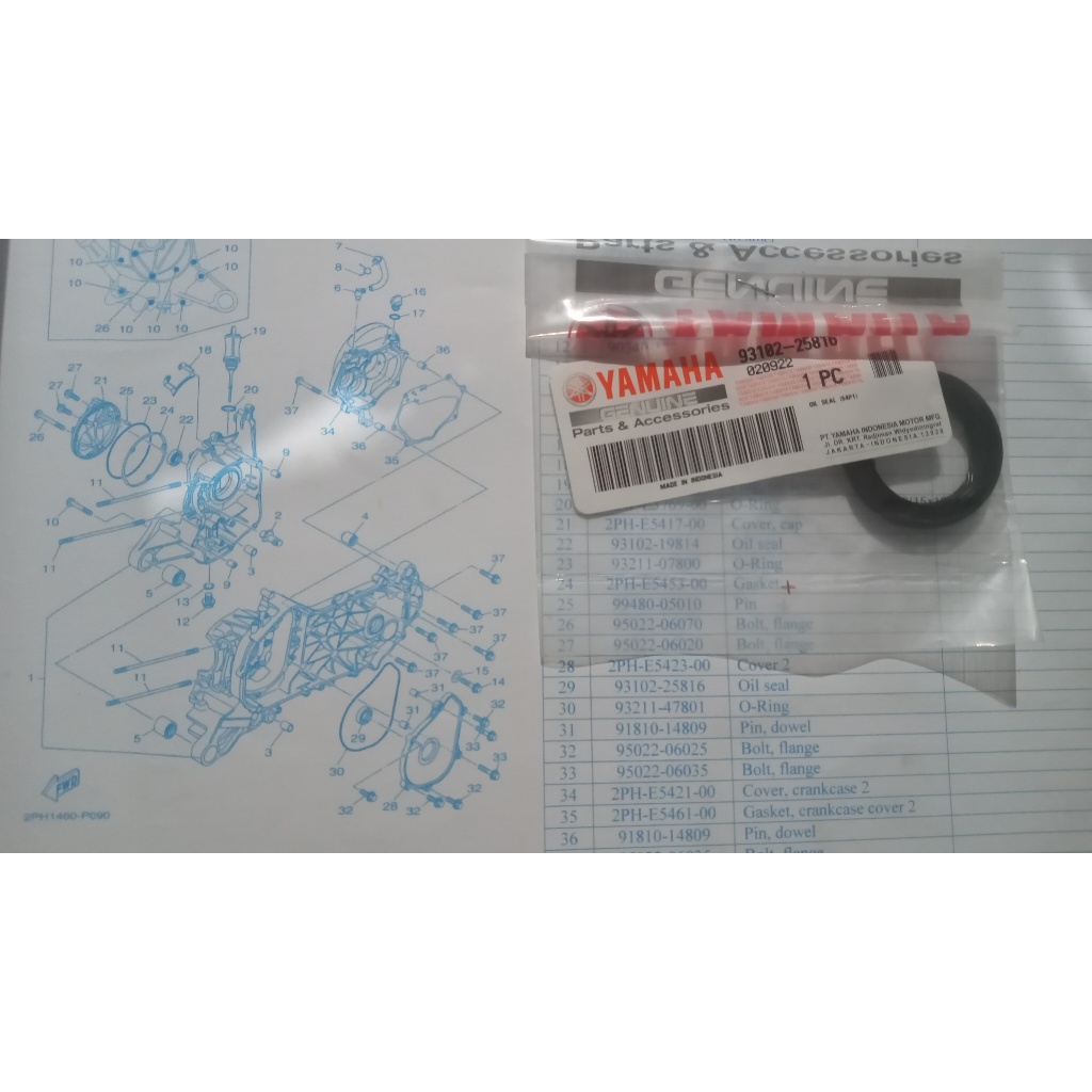 Seal Kruk As Mio J/ Mio M3 (93102-25816) - YGP