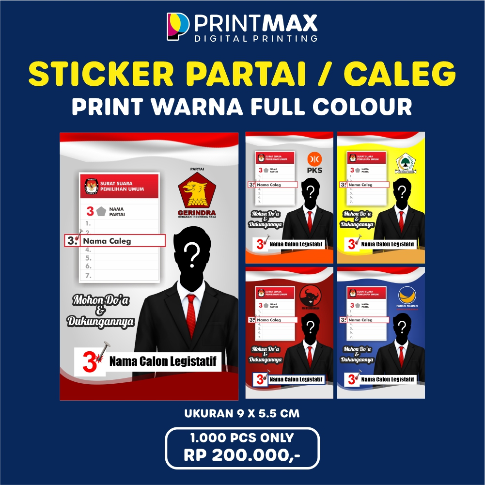 

Cetak Sticker Caleg Partai / Cetak Sticker Pemilu / Stiker Kampanye / Sticker Partai
