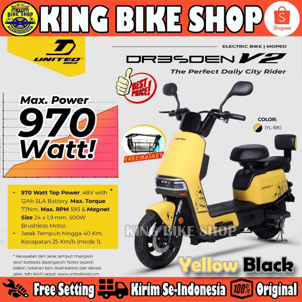 Sepeda Listrik E Bike UNITED DRESDEN V2 Electric E Bike 600 Watt By. UNITED