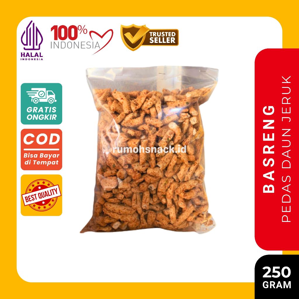 

Basreng Pedas Daun Jeruk 250 gr | rumohsnack.id