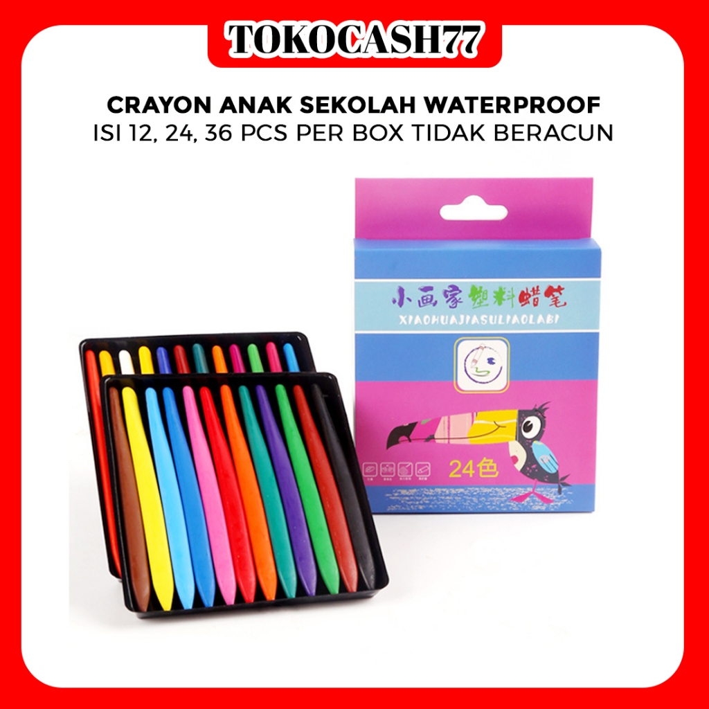 

CRAYON ANAK SEKOLAH WATERPROOF ISI 12, 24, 36 PCS PER BOX TIDAK BERACUN