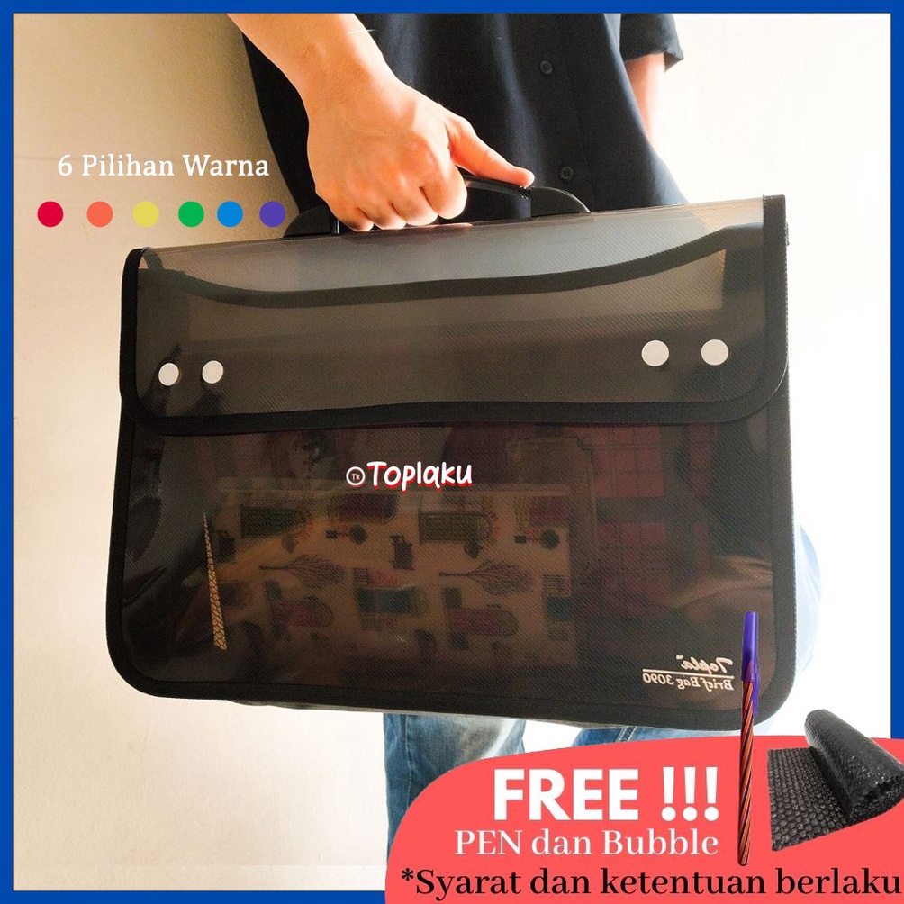 

6.6 Promo >> Topla Zipper School Bag Map Tas Dokumen Plastik Kancing 4 Jinjing Besar File Folder Penting Folio F4 Map Tenteng Les Sekolah Kuliah Brief Bag Document Organizer Keeper