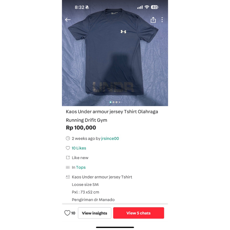 Kaos under armour sales ori