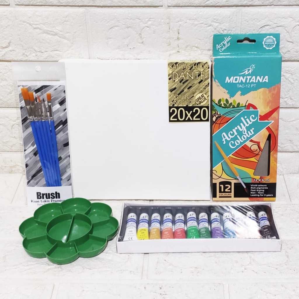 

PAKET MELUKIS 4in1 Kanvas 20x20 SET