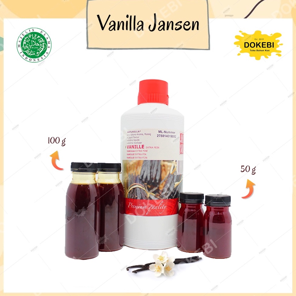 

[KODE PRODUK VJ0RE4062] Jansen Vanilla Extract 50 ml & 100 ml [ Halal ] / Vanila Ekstrak / Pasta Vanila Extra Fine