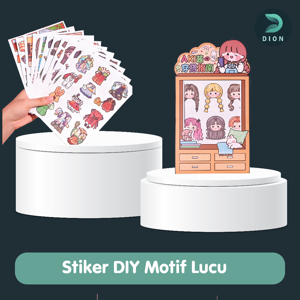 

Dion Stiker Pack DIY Dress Up Pakaian Lucu Dengan Kertas Tema Taman Edisi Dodogirl