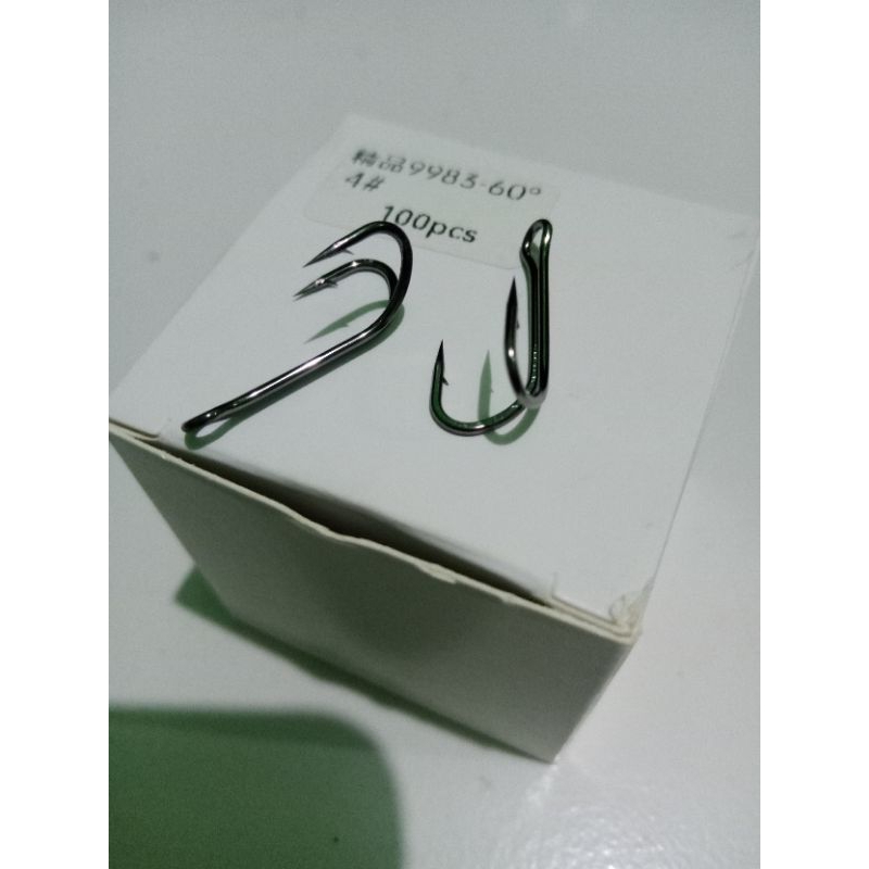 double hook ukuran 4# merk Lazarus (isi 5pcs)