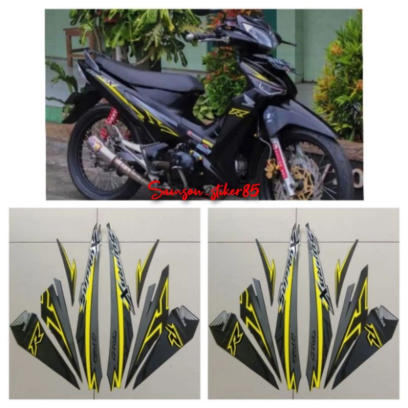 stiker striping honda supra x 125 R 2018 FI hitam hijau tosca list body standar berkualitas