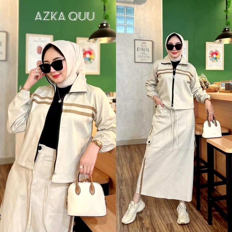Setelan Jaket Wanita Terbaru Premium Set Rok Bomber By Zahra Setelan Rok Shaqueenara One Set Rok Kek