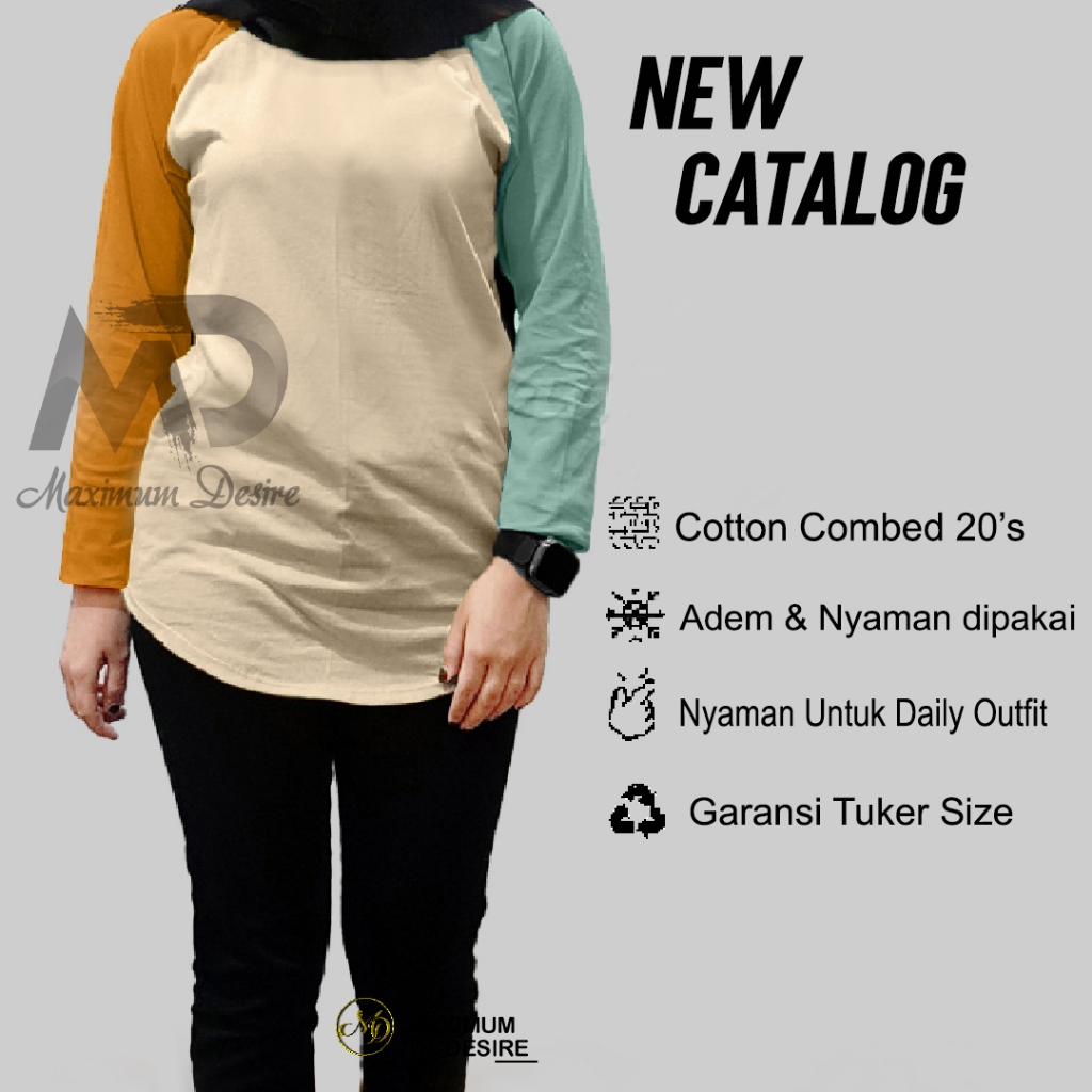 Raglan Kaos Wanita Tangan Panjang|Atasan VIral|Kaos Wanita Oval|Kaos Reglan wanita