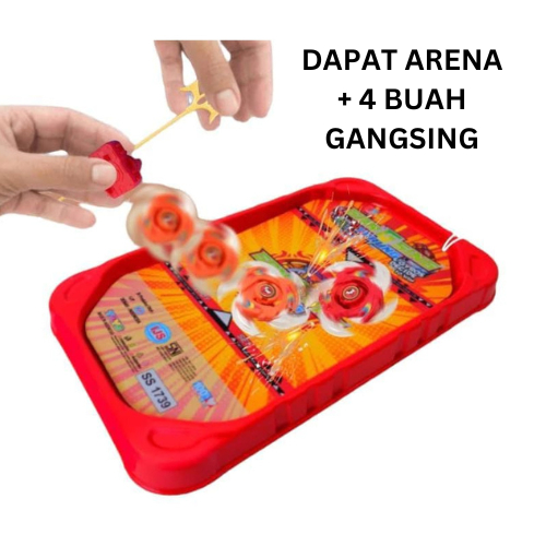 MJ Mainan Gangsing Arena Gasing Papan Beyblade Battle Hadiah Kado Anak Laki Laki Cowok 3 4 5 6 Tahun