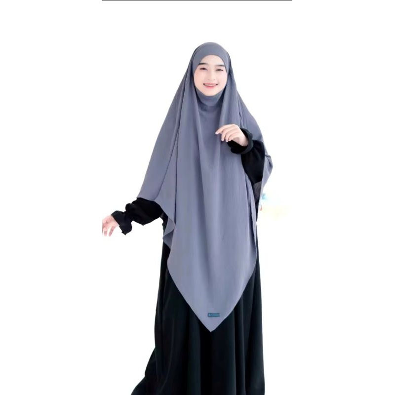 French Khimar Instan Free Cadar Bahan Crinkle airflow Khimar Cadar Crinkle Airflow