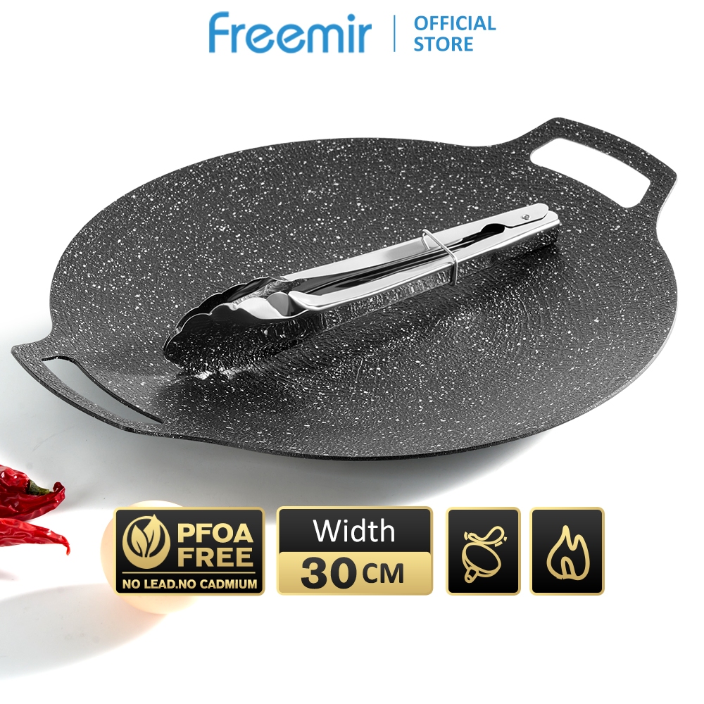 [FLASH SALE] freemir Grill Pan 30 CM Wajan Pemanggang Bulat Panggangan BBQ Anti Lengket