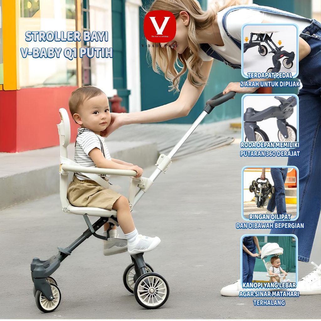 RB V-BABY CARE Stroller bayi/stroller bayi/kursi dorong bayi/kursi dorong bayi lipat/stroller bayi