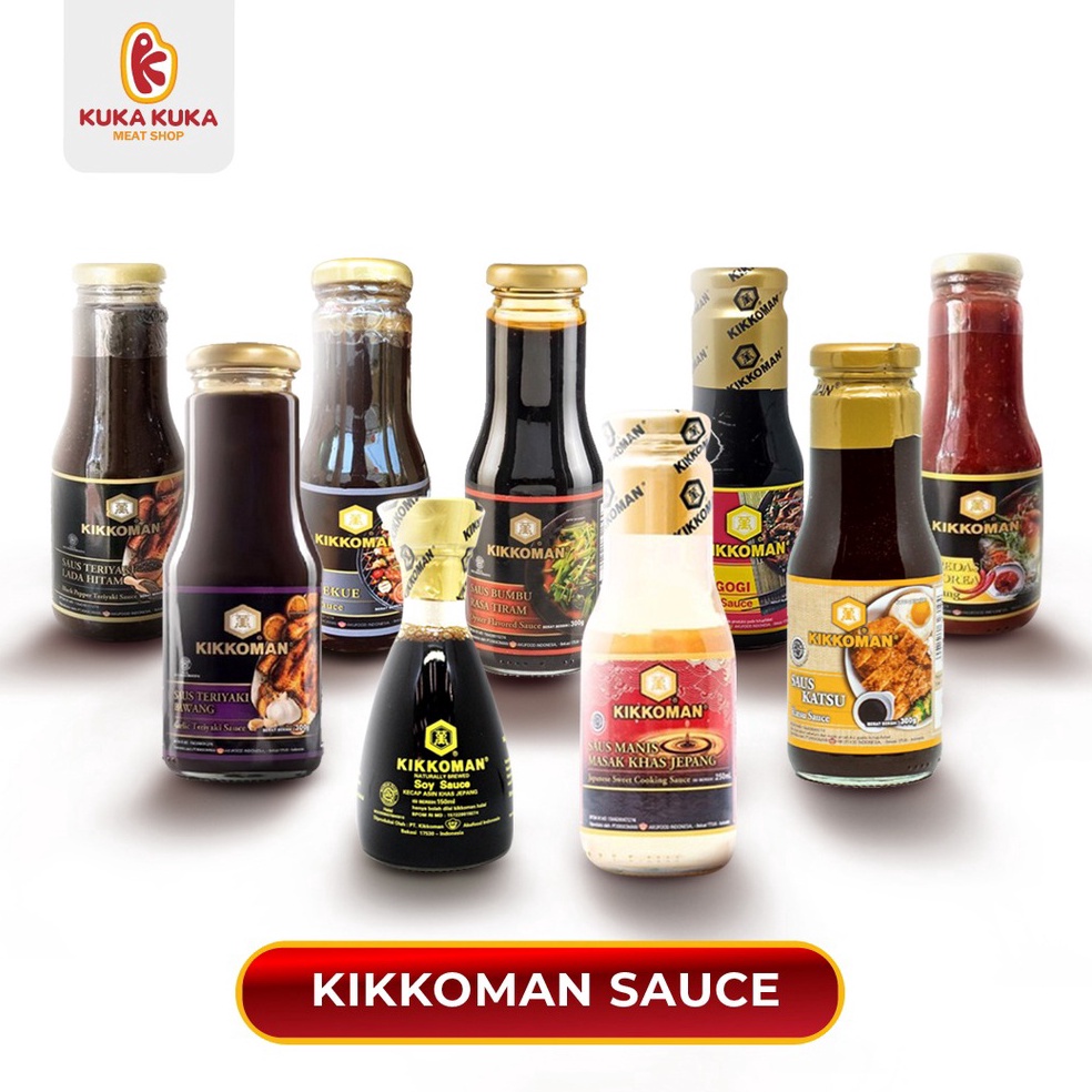 

Saus Kikkoman All Variant Bestseller 300gr BBQ, Garlic Teriyaki, Bulgogi, Gochujang, SoySauce, Mirin, Blackpepper, Katsu & Tiram Harga