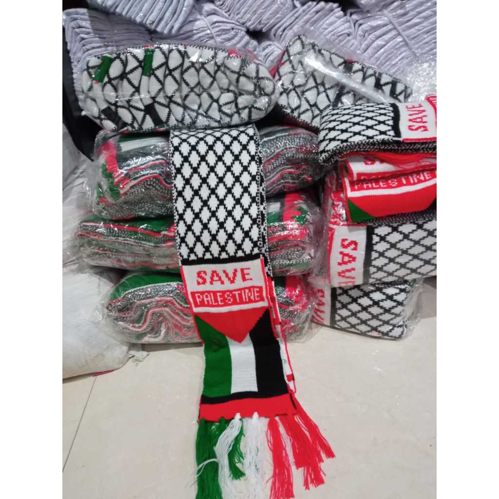 Syal Palestina - Syal Sorban Rajut Komputer Motif Slayer Palestina bisa COD