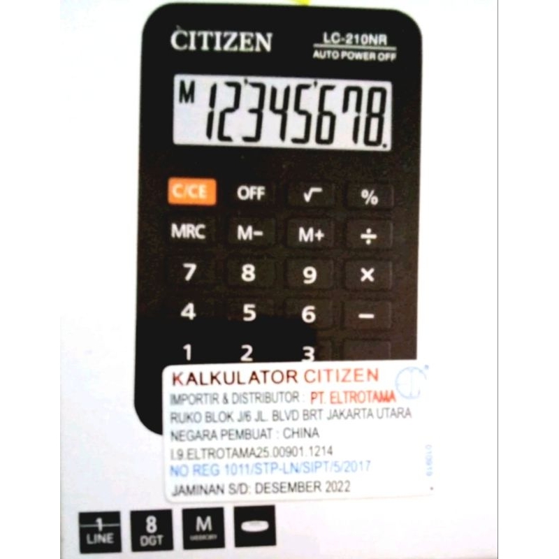 

Jual Kalkulator Citizen LC-210NR