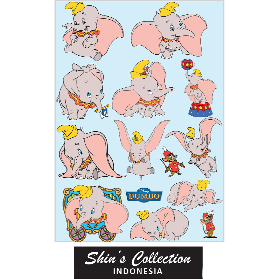 

Sticker stiker murah antiair transparan Dumbo disney 1 pc