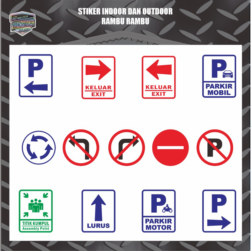 

Stiker rambu rambu outdoor indoor bisa custum