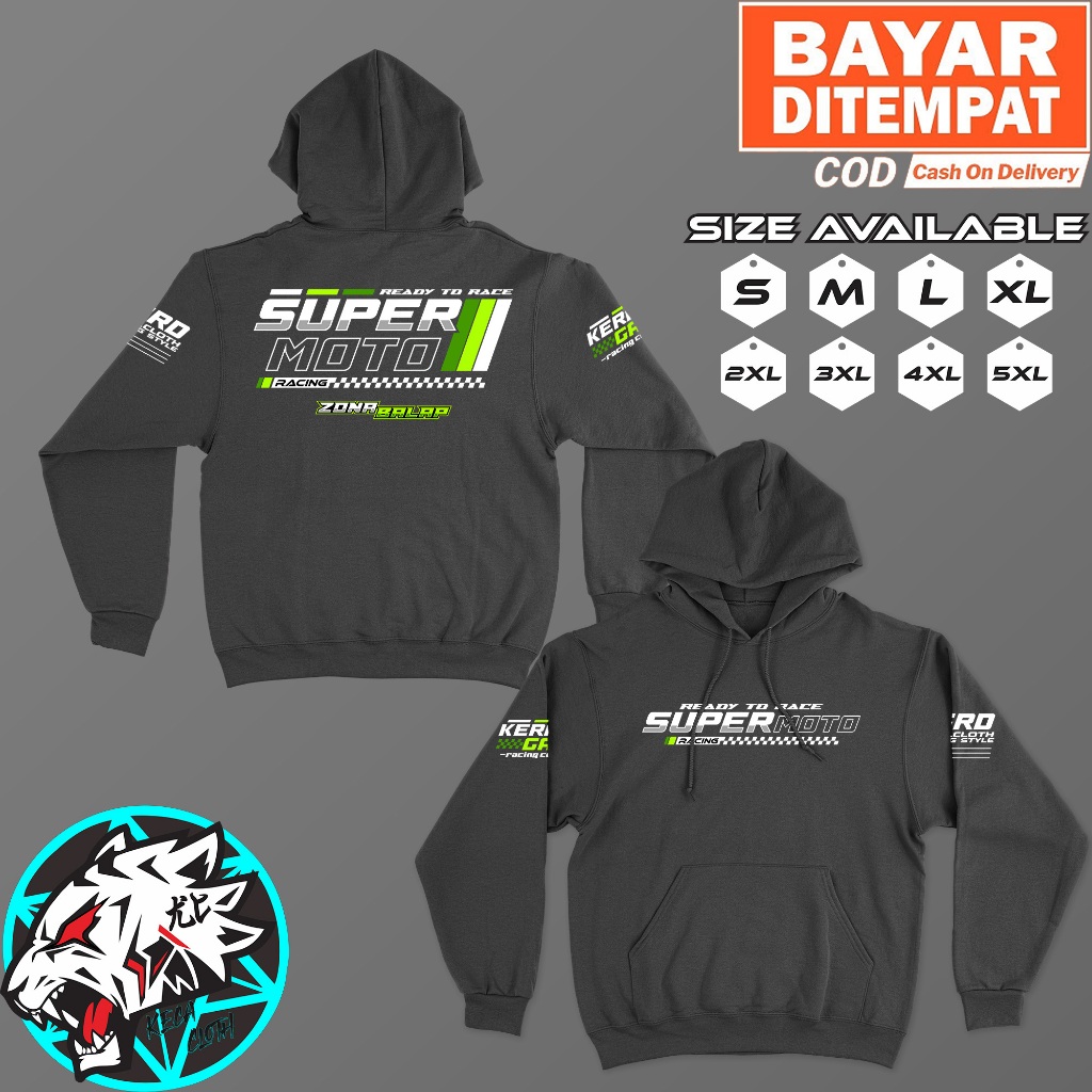 Jaket Hoodie Racing Supermoto Zona Balap Ready To Race Baju Distro Motor Sport Motocross Hodie Otomo
