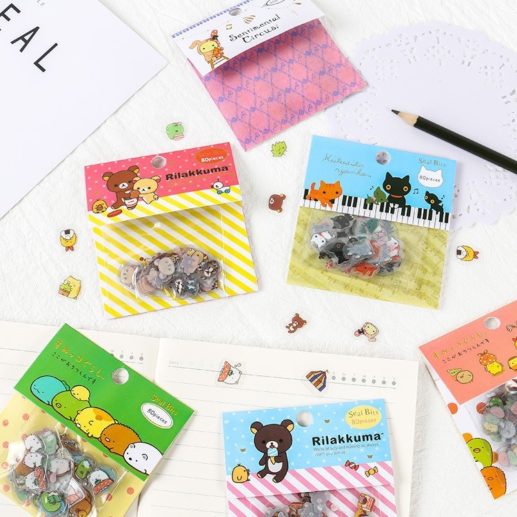 

imoda 80 Lembar Stiker PVC Transparan Kartun Hewan Siput Kucing sticker book stiker motif lukisan sticker lucu untuk dekorasi diary planner notebook scrapbook [J1-3] [x]