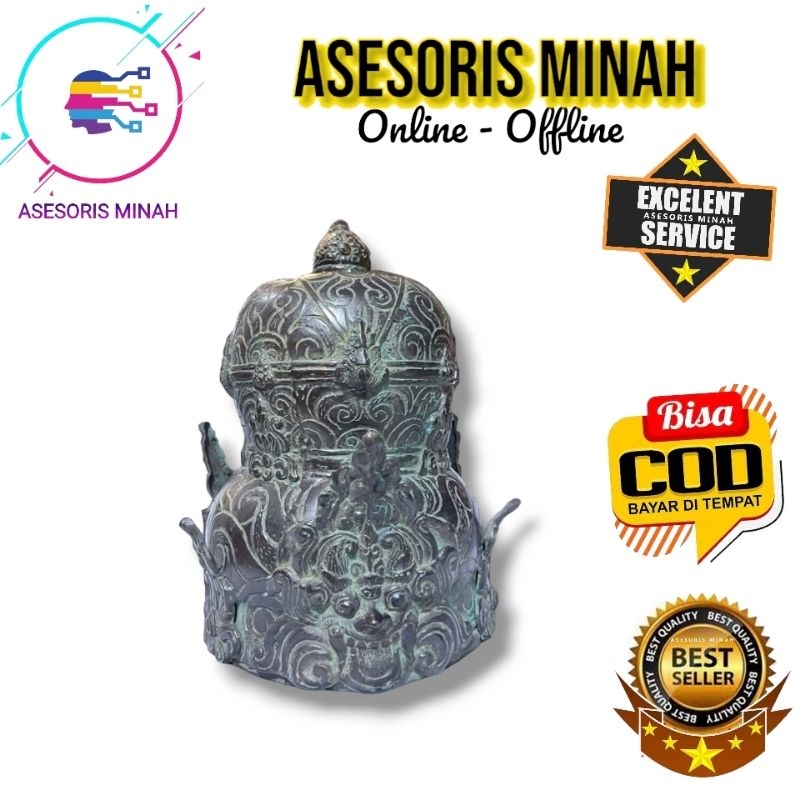 aksesoris barang antik mahkota kuningan barang antik kuningan figure miniature