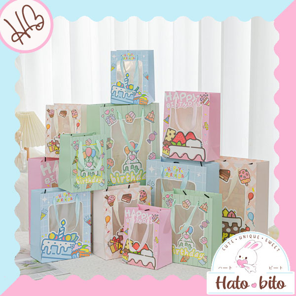 

Paper bag happy birthday kantong souvenir ulang tahun kado gift bag lucu cute kualitas tebal HB1519