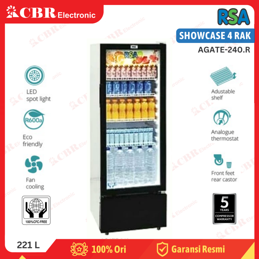 Showcase Display Cooler RSA 4 Rak AGATE-240.R