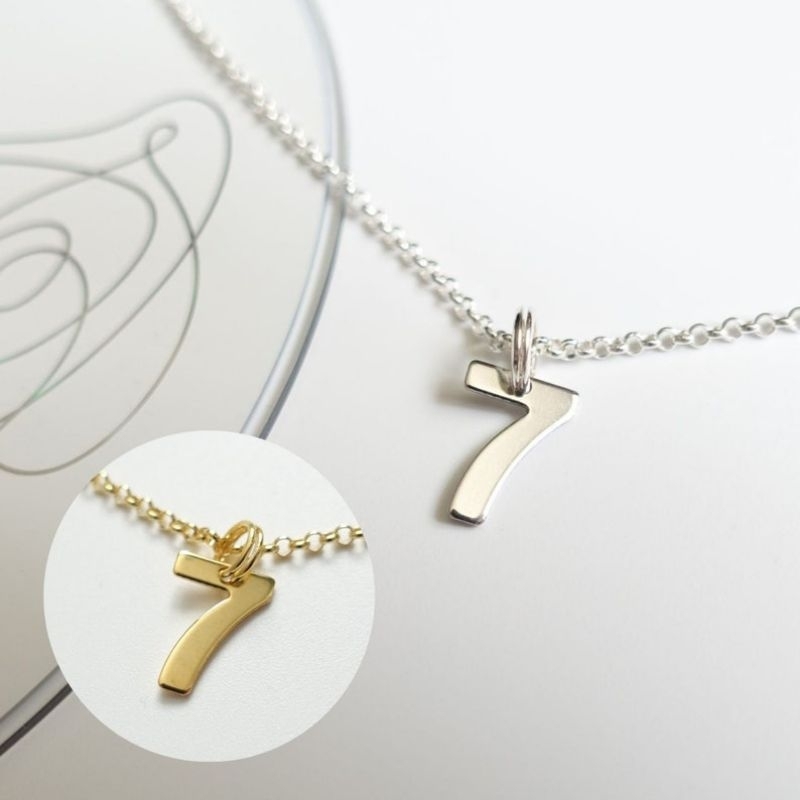 bros_nama Kalung BTS 7 Stainless Steel Necklace Seven 24K Lapis Emas